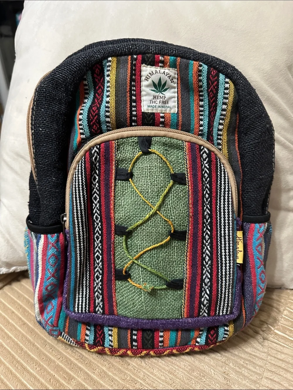 Multicolor Himalayan Hemp Women's Backpack Handmade